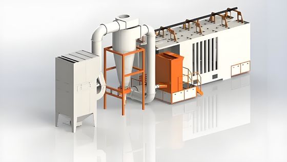 Fast Change Color Powder Coating Booth with Cyclone Recovery System