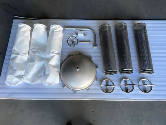 Stainless Steel 304 Cartridge Filters 3-Bags 10-Bar Pressure For Electrocoating Progress
